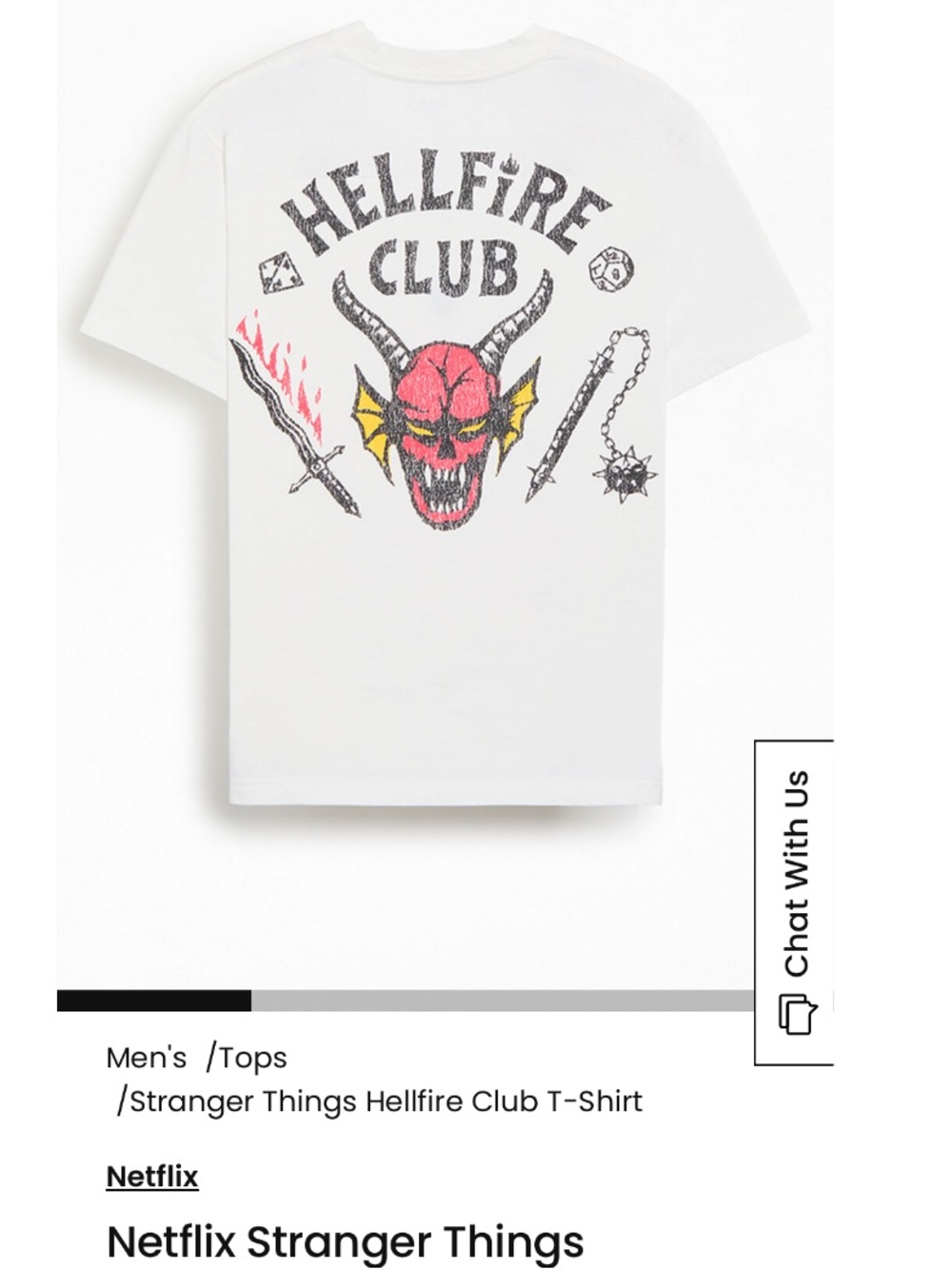 Netflix Hellfire Club Graphic Tee - White & Red stranger things